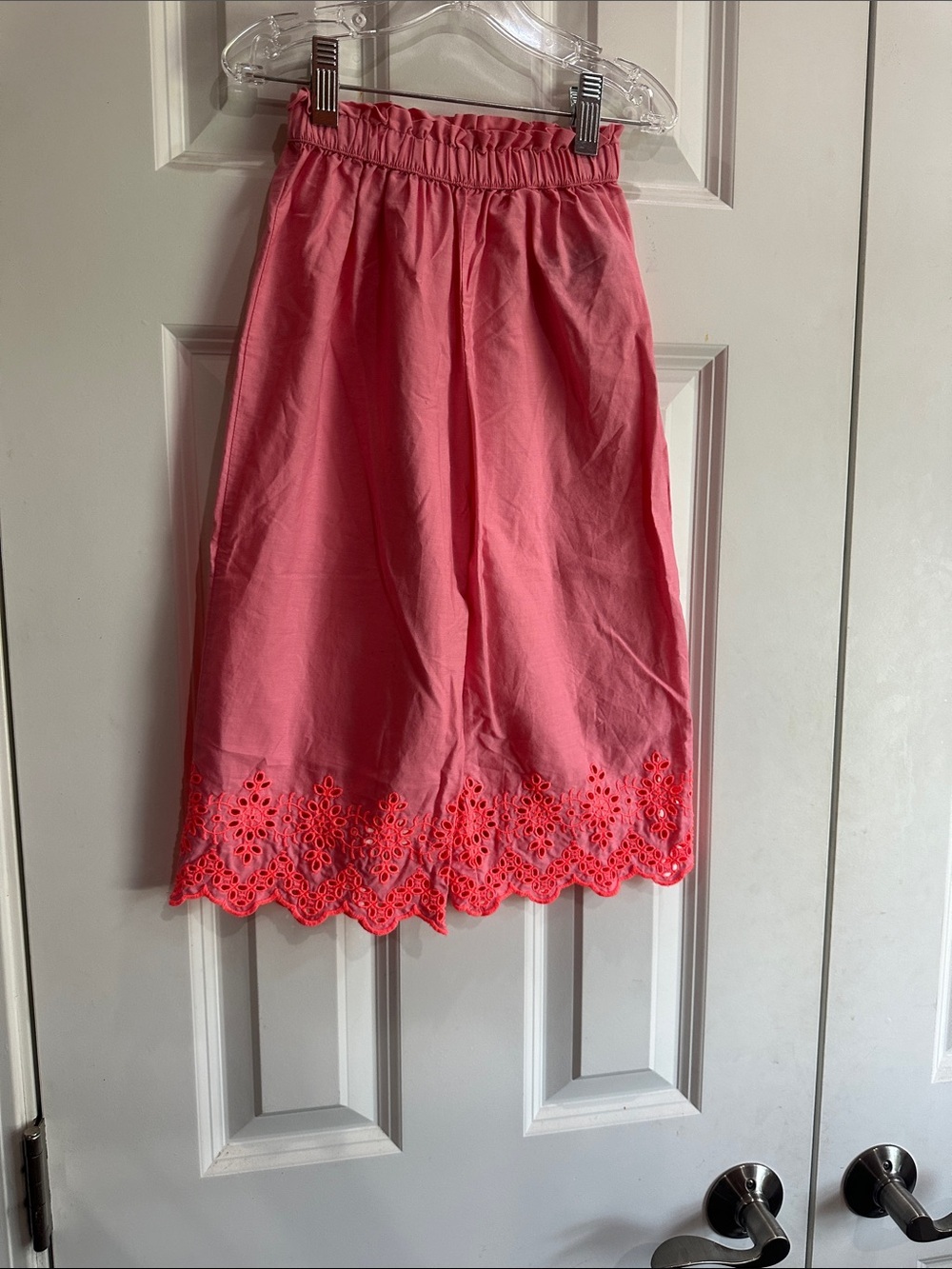 NEW GAP Coral Pink Eyelet Hem Midi Skirt size 3